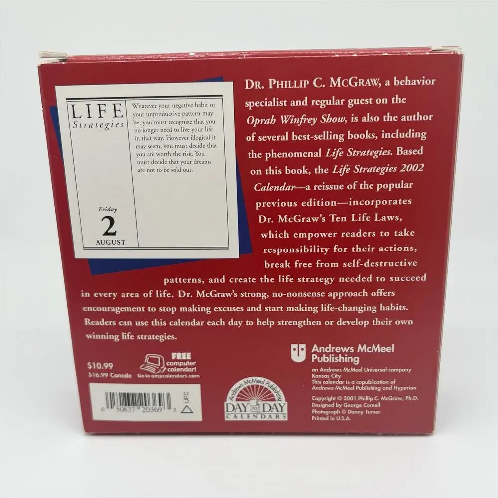 Vintage Dr. Phil Life Strategies 2002 Desk Calendar New in Box